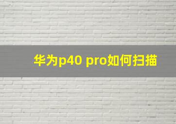 华为p40 pro如何扫描